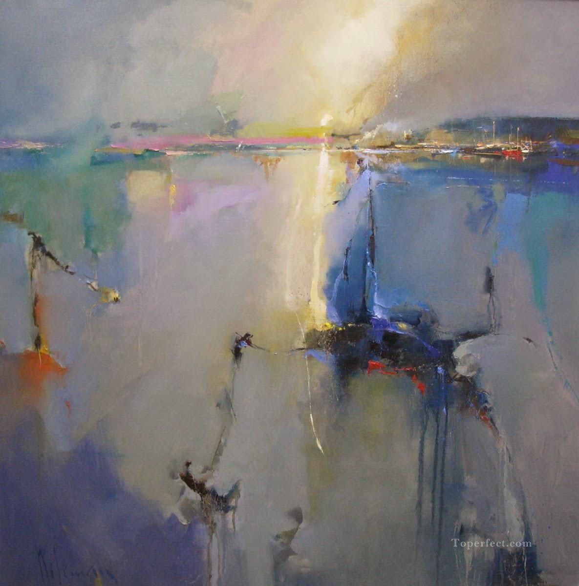キャッスル モイル スカイ島の抽象的な海の風景油絵